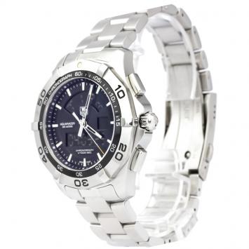 Pre Owned Tag Heuer Black Stainless Steel Aquaracer Men's Wristwatch 43MM