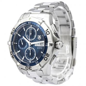 Pre Owned Tag Heuer Blue Stainless Steel Aquaracer Men's Wristwatch 44MM