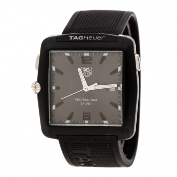 Pre Owned Tag Heuer Grey Stainless Steel Professional Golf WAE1113 Men's Wristwatch 36 mm