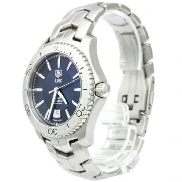 Pre Owned Tag Heuer Blue Stainless Steel Link Men's Wristwatch 42MM