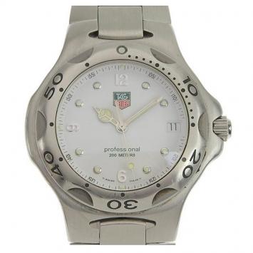Pre Owned Tag Heuer White Stainless Steel Kirium WL1110 Men's Wristwatch 41 MM