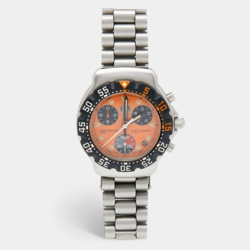 Pre Owned TAG Heuer Orange Stainless Steel Formula 1 Quartz Men's Wristwatch 38 mm