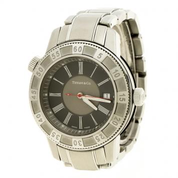Pre Owned Tiffany & Co. Grey Stainless Steel Mark T-57 Quartz Men's Wristwatch 42 mm