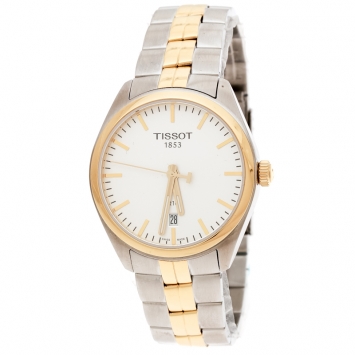 Pre Owned Tissot Silver White Two-Tone Stainless Steel PR100 Men's Wristwatch 39 mm