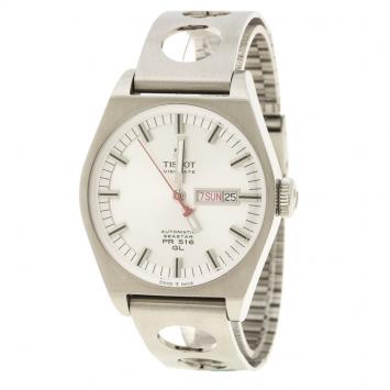 Pre Owned Tissot Silver White Stainless Steel Seastar Heritage PR516 T071430A Automatic Men's Wristwatch 40 mm