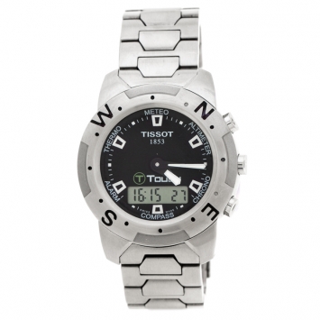 Pre Owned Tissot Black Stainless Steel T-Touch Z251/351 Men's Wristwatch 41 mm