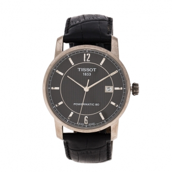 Pre Owned Tissot Black Titanium Powermatic 80 T087407A Men's Wristwatch 40 mm