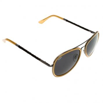 Pre Owned Tod's Black/Yellow TO 99 60V Aviator Sunglasses