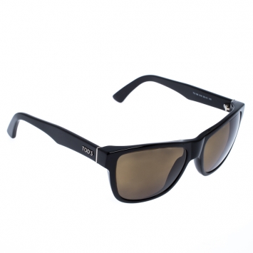 Pre Owned Tod's Black/Green Smoke TO106 Square Sunglasses