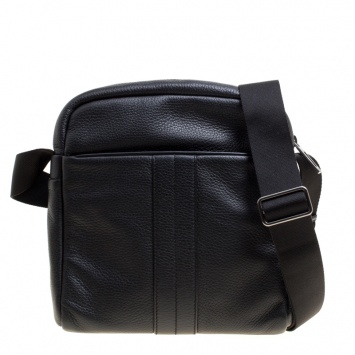 Pre Owned Tod's Black Leather Pillow Reporter Messenger Bag 