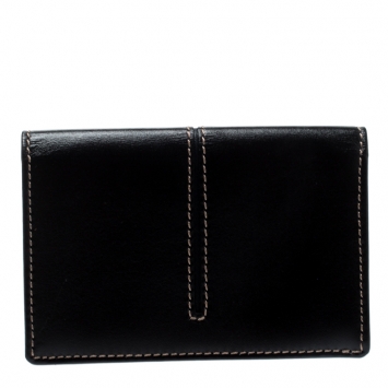 Pre Owned Tod's Black Leather Business Card Case