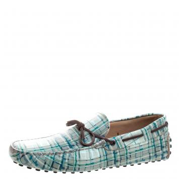 Pre Owned Tod's Abstract Print Leather Bow Loafers Size 42