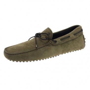 Pre Owned Tod's Light Green Suede Bow Loafers Size 42