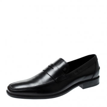 Pre Owned Tod’s Black Leather Penny Loafers Size 42.5