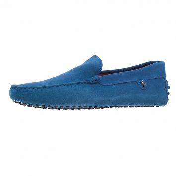 Pre Owned Tod's for Ferrari Blue Suede Limited Edition Gommino Loafers Size 43