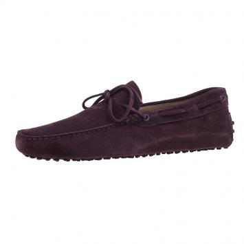 Pre Owned Tod's Purple Suede Bow Loafers Size 43