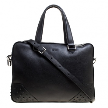 Pre Owned Tod's Black Leather Briefcase 