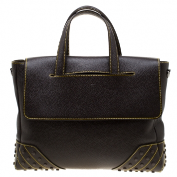 Pre Owned Tod's Dark Brown Leather Envelope Bag