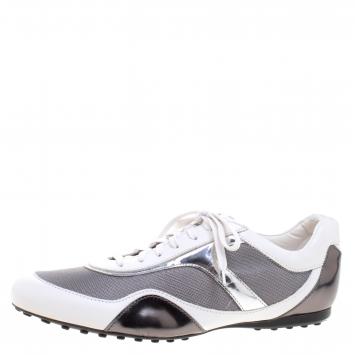 Pre Owned Tod's Tricolor Leather And Mesh Sneakers Size 45