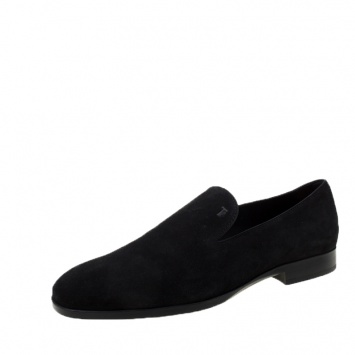 Pre Owned Tod's Black Suede Loafers Size 44