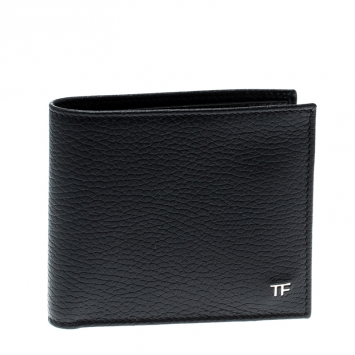 Pre Owned Tom Ford Black Leather Bifold Wallet