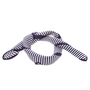 Pre Owned Tom Ford Purple and White Diagonal Striped Silk Pocket Square
