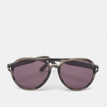 Pre Owned Tom Ford Black/Grey Rory 02 TF596 Oval Sunglasses
