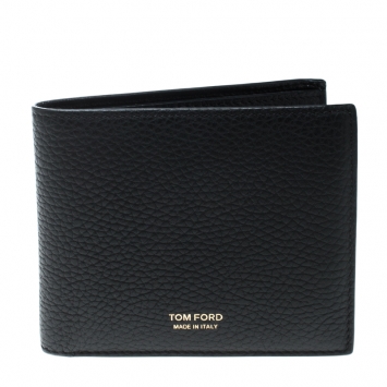Pre Owned Tom Ford Black Leather Bifold Wallet