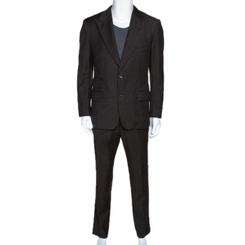 مملوكة مسبقًا Tom Ford Dark Brown Wool Regular Fit Suit L