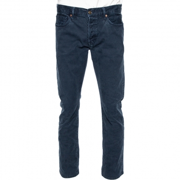 Pre Owned Tom Ford Blue Cotton Straight Fit Pants L