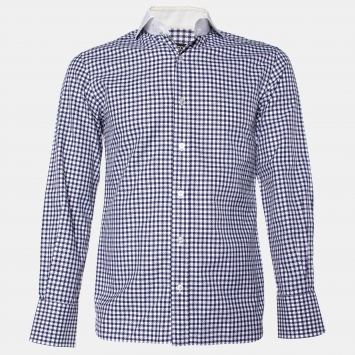 Pre Owned Tom Ford Blue Checked Cotton Shirt M
