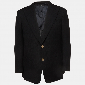 Pre Owned Tom Ford Black Wool Single Breasted Blazer L