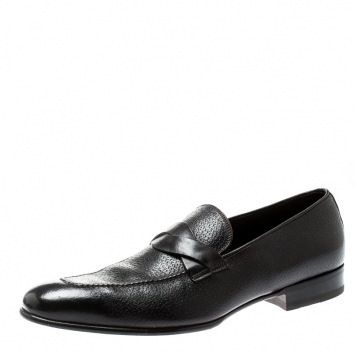 Pre Owned Tom Ford Brown Leather Adney Braided Band Loafers Size 43