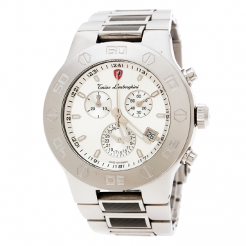 Pre Owned Tonino Lamborghini Silver Stainless Steel EN Models 10E Men's Wristwatch 42 mm