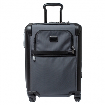 Pre Owned Tumi Grey/Black Nylon Alpha 2 Continental Expandable 4 Wheel Carry On Luggage