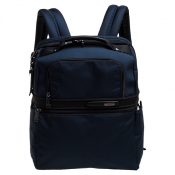 مملوكة مسبقًا TUMI Blue Nylon and Leather Slim Solutions Backpack