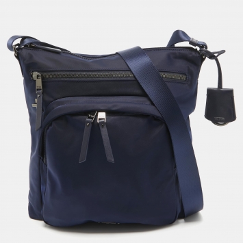 Pre Owned TUMI Navy Blue Nylon Voyageur Carmel Messenger Bag