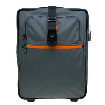 Pre Owned Tumi Grey/Orange Nylon Alpha 2 Expandable 2 Wheel Carry On Luggage