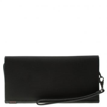 Pre Owned Tumi Black Nylon Zip Around Travel Organizer Wallet