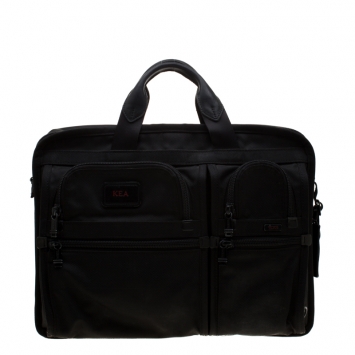 Pre Owned Tumi Black Nylon Alpha T-Pass Expandable Laptop Briefcase