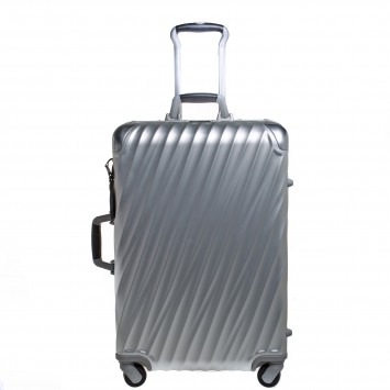 Pre Owned TUMI Silver Aluminum 4 Wheel Short Trip Packing Case 19 Degrees Luggage 65
