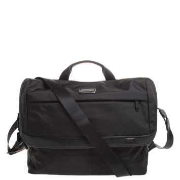 Pre Owned Tumi Black Nylon Alpha Flap Laptop Bag