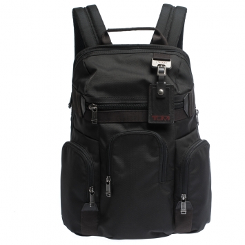 Pre Owned Tumi Black Nylon and Leather Nickerson 3 Pocket Expansion Backpack