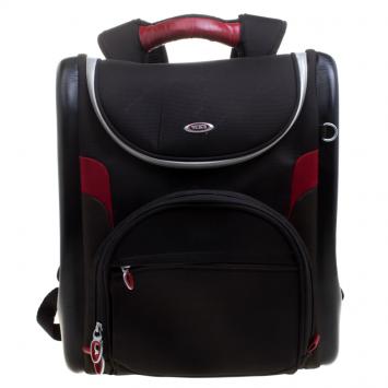 Pre Owned Tumi Black/Red Nylon and Leather Laptop Backpack