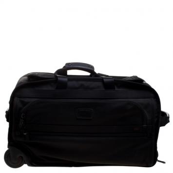 Pre Owned Tumi Black Nylon Alpha Lightweight Wheeled Carry-On Duffel
