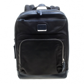 Pre Owned TUMI Balck/Dark Blue Nylon and Leather Global Limited Edition Backpack