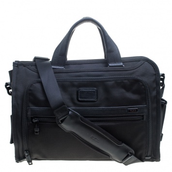 Pre Owned Tumi Black Nylon Alpha 2 Slim Deluxe Portfolio Bag