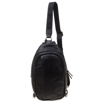 Pre Owned Tumi Black Leather Murano Sling Backpack
