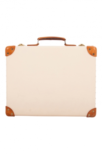 Pre Owned Globe Trotter Cream/Brown Plastic and Leather Safari Air Cabin Case Luggage