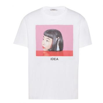 Pre Owned Valentino White Cotton Izumi Miyazaki Crew Neck T Shirt L